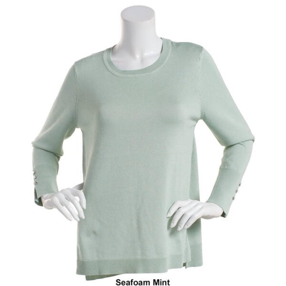 Retrology Sweater Women XL Seafoam Mint‎ Rayon Pastel Preppy Casual Modest